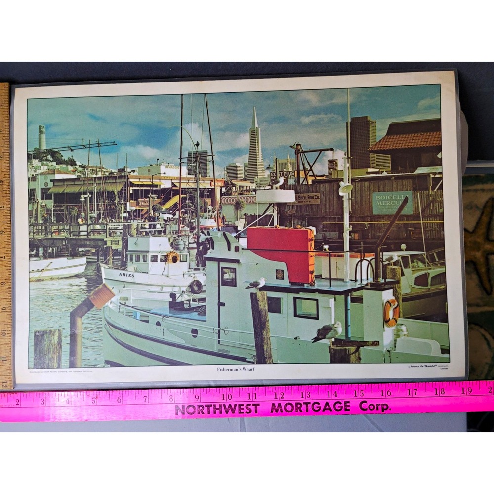 Fisherman's Wharf San Francisco Harbor Boats Nautical Landscape Placemat